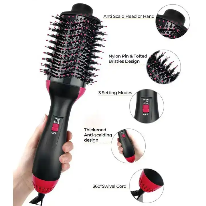 3-in-1 Hair Dryer Brush – Volumizer, Straightener & Curler