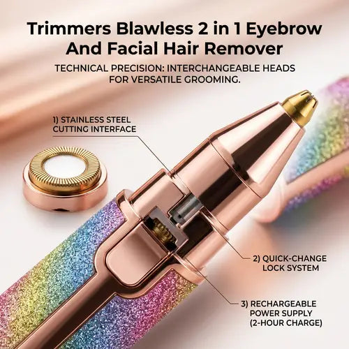 2-in-1 Eyebrow & Facial Hair Remover – Rechargeable Precision Trimmer