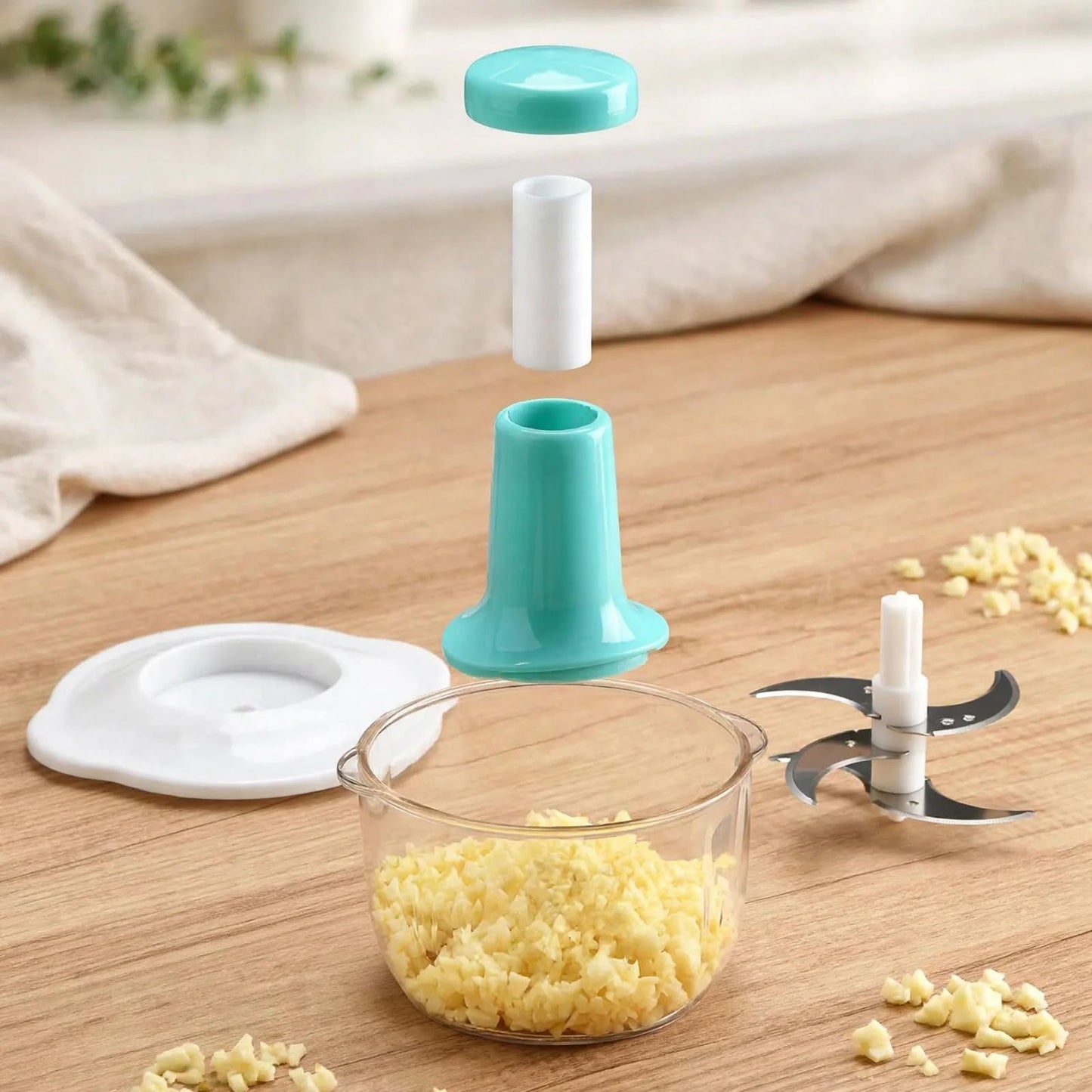 1.5L Manual Push Food Chopper – Multipurpose Kitchen Vegetable Chopper