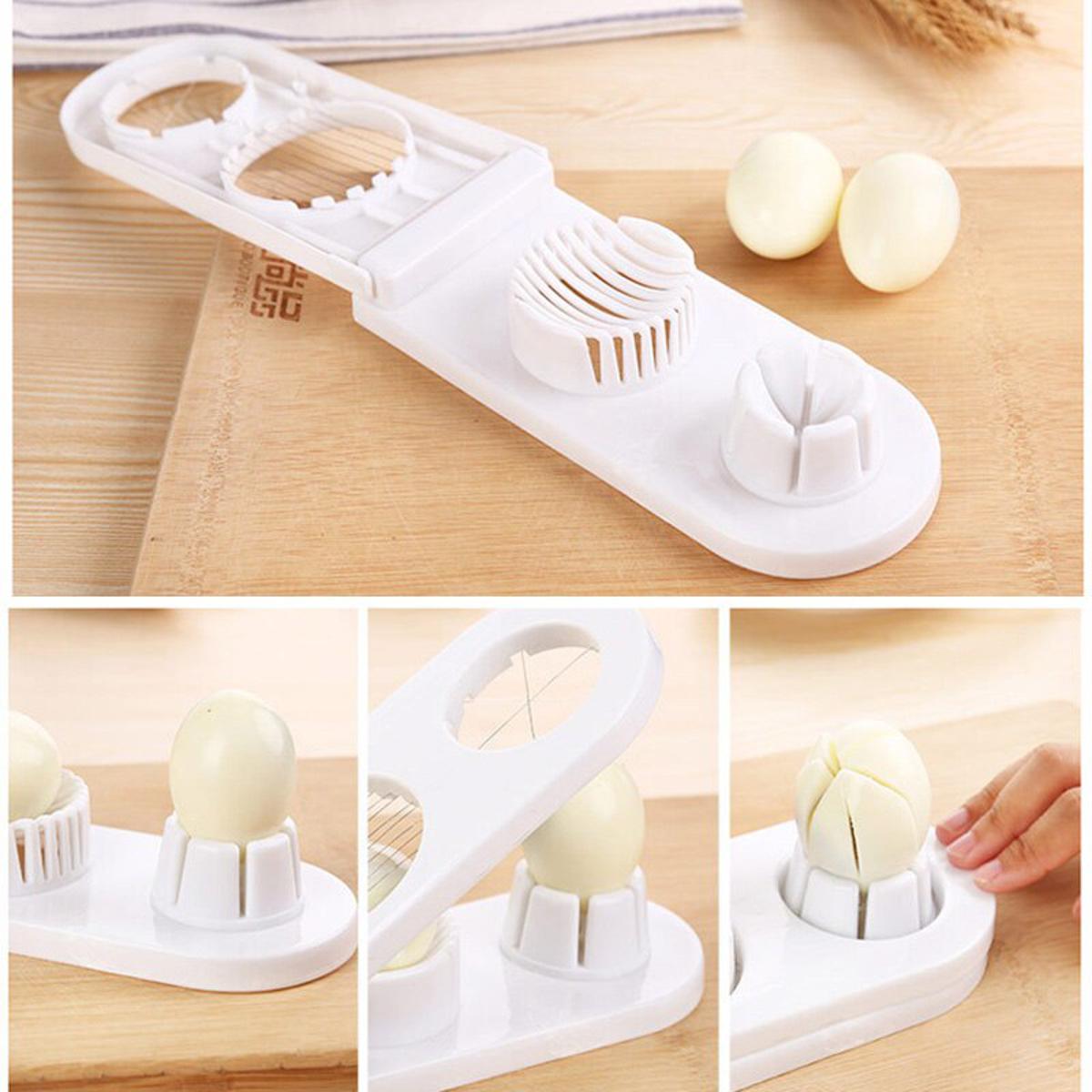 2-in-1 Egg Slicer & Cutter – Stainless Steel Boiled Egg Cutting Tool