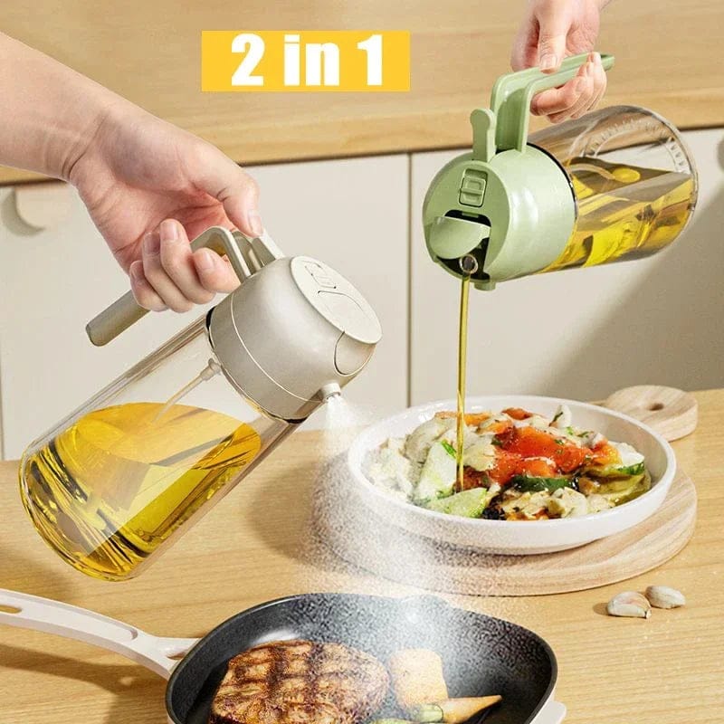 2-in-1 Oil Sprayer Bottle – 470ml Cooking & BBQ Spray Bottle