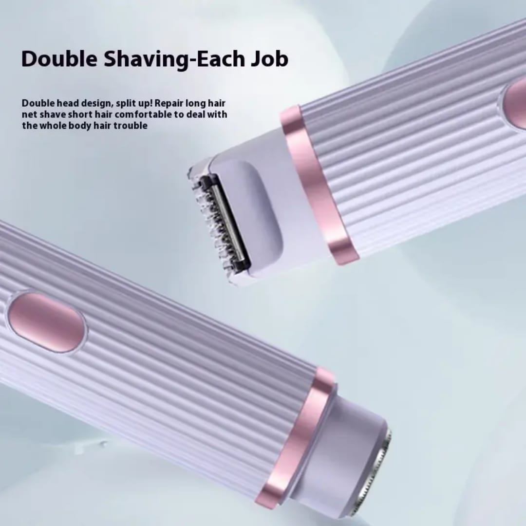 2-in-1 Electric Shaver for Women – Waterproof Bikini & Body Trimmer