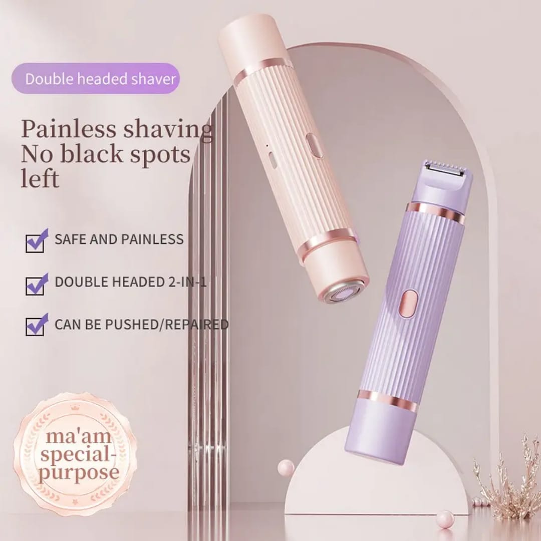 2-in-1 Electric Shaver for Women – Waterproof Bikini & Body Trimmer