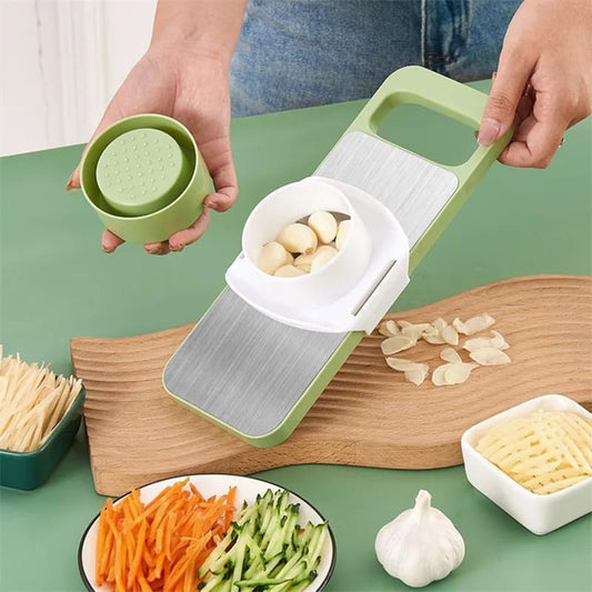 5-in-1 Manual Food Grater & Slicer – Stainless Steel Vegetable Cutter