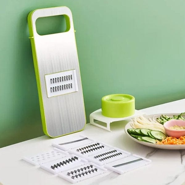 5-in-1 Manual Food Grater & Slicer – Stainless Steel Vegetable Cutter