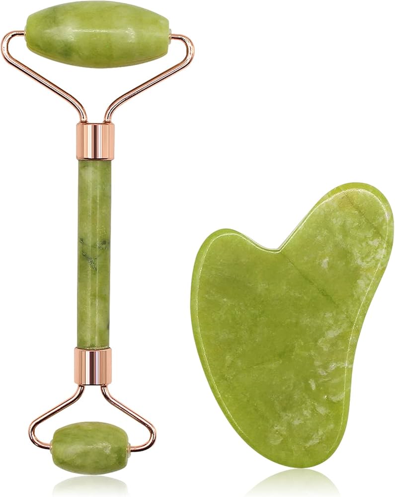Jade Roller & Gua Sha Stone – Facial Massage & Skincare Tool