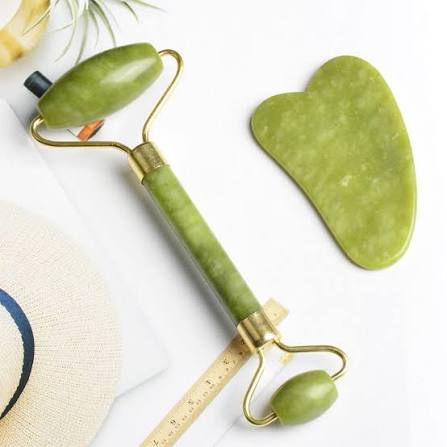 Jade Roller & Gua Sha Stone – Facial Massage & Skincare Tool