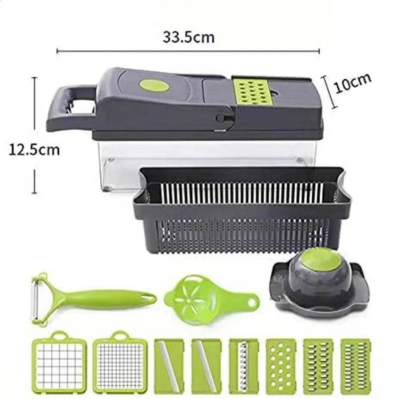 16-in-1 Vegetable Chopper – Multifunctional Dicer & Slicer with Container