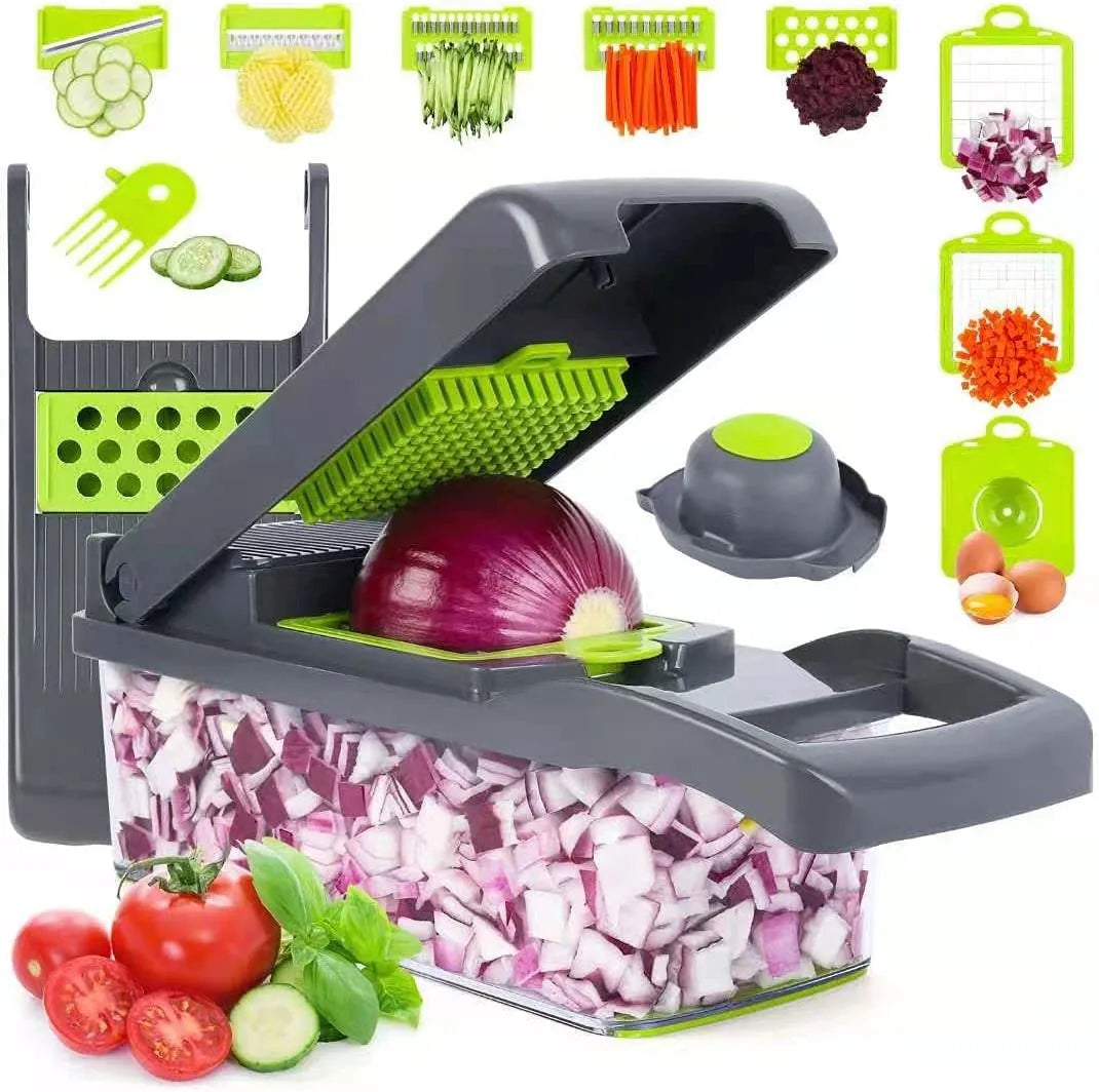 16-in-1 Vegetable Chopper – Multifunctional Dicer & Slicer with Container