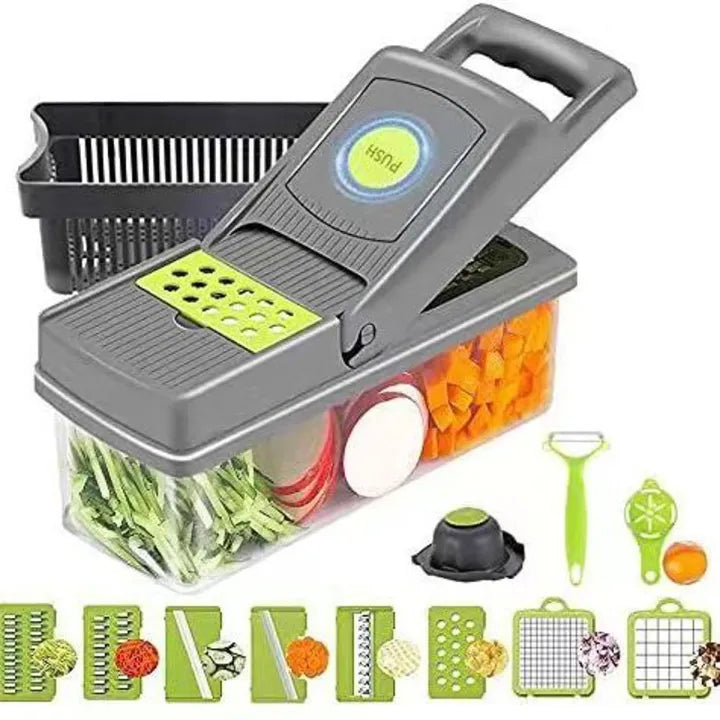 16-in-1 Vegetable Chopper – Multifunctional Dicer & Slicer with Container