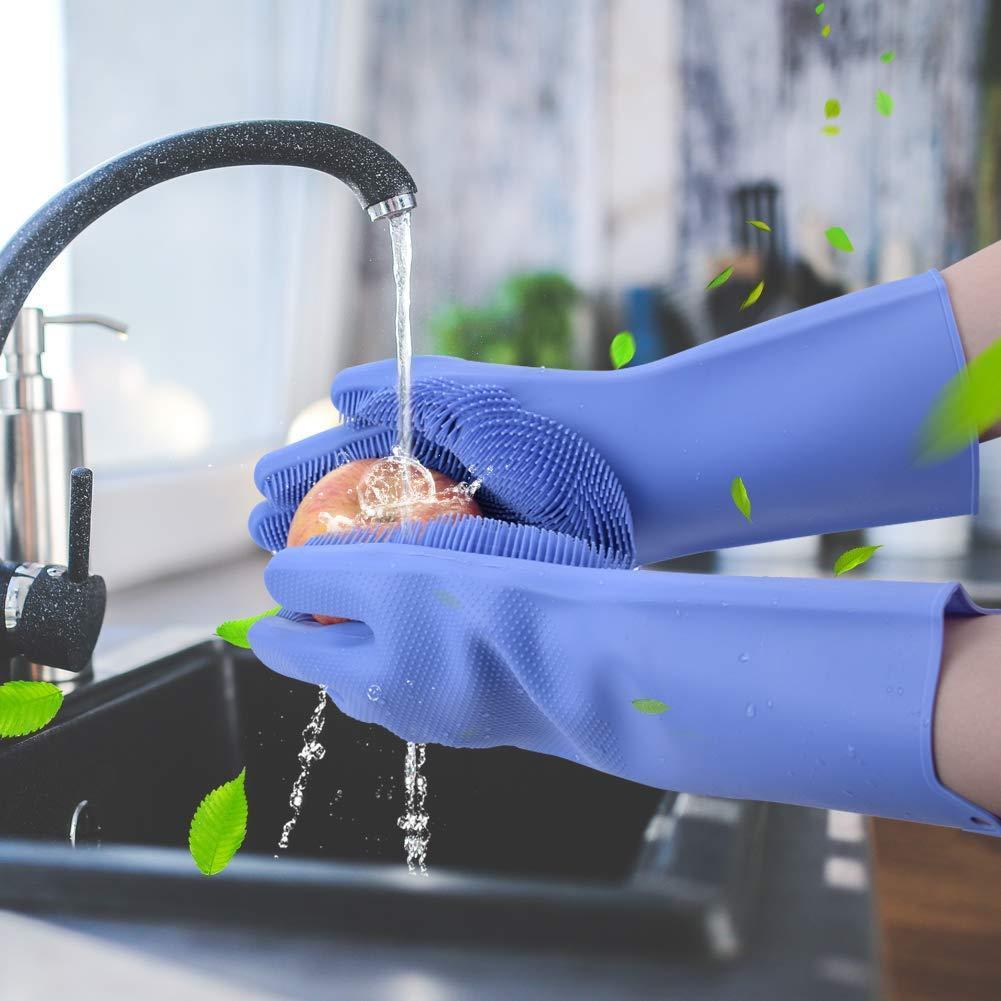 Silicone Cleaning Gloves – Reusable Dishwashing & Scrubber Gloves