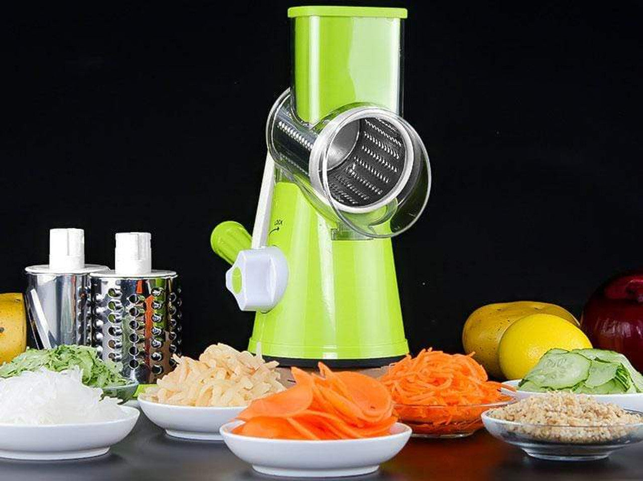 Manual Vegetable Slicer – Multifunctional Drum Cutter & Kitchen Chopper