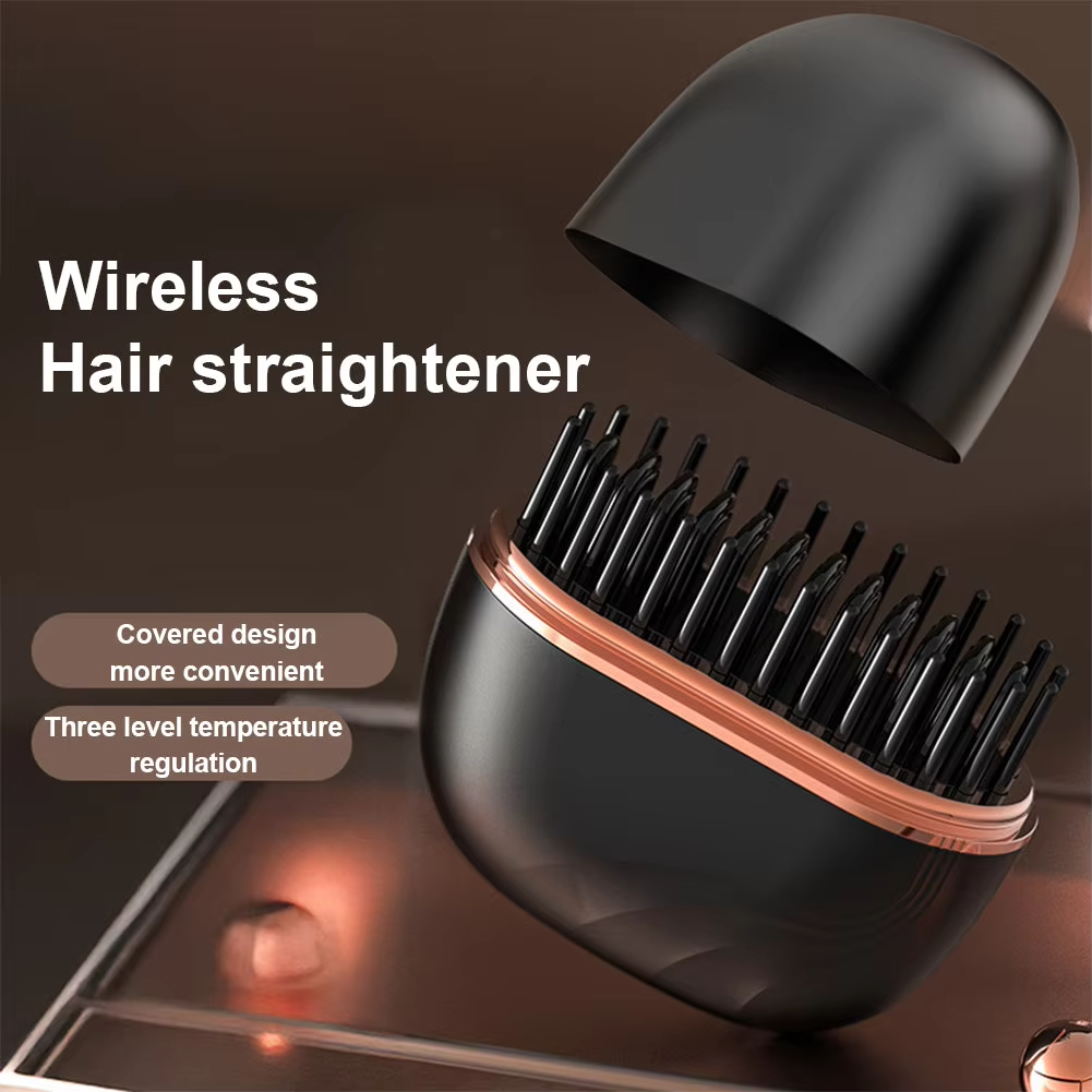 Mini Cordless Hair Straightening Comb – Portable Rechargeable Hair Styler