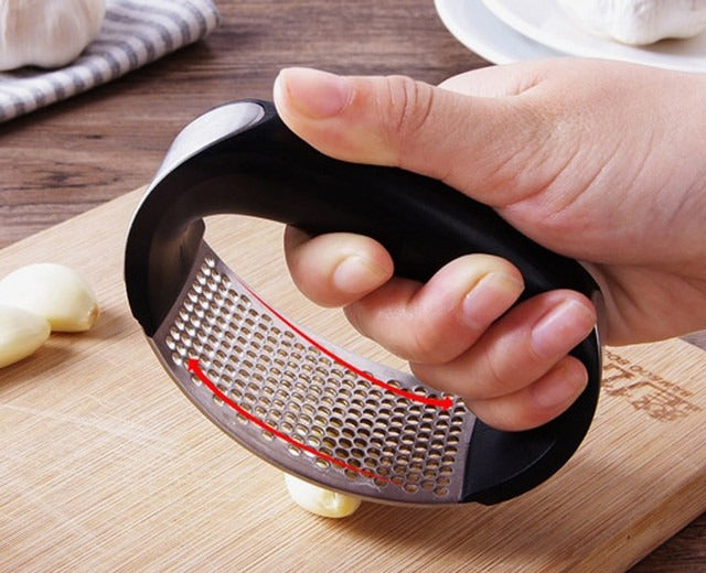 Stainless Steel Garlic Press Crusher – Manual Garlic Squeezer & Mincer