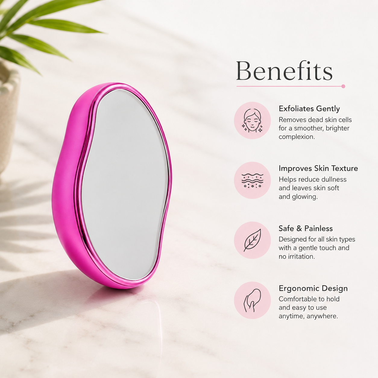 Crystal Hair Eraser – Painless Exfoliating Hair Removal Tool for Arms, Legs & Body
