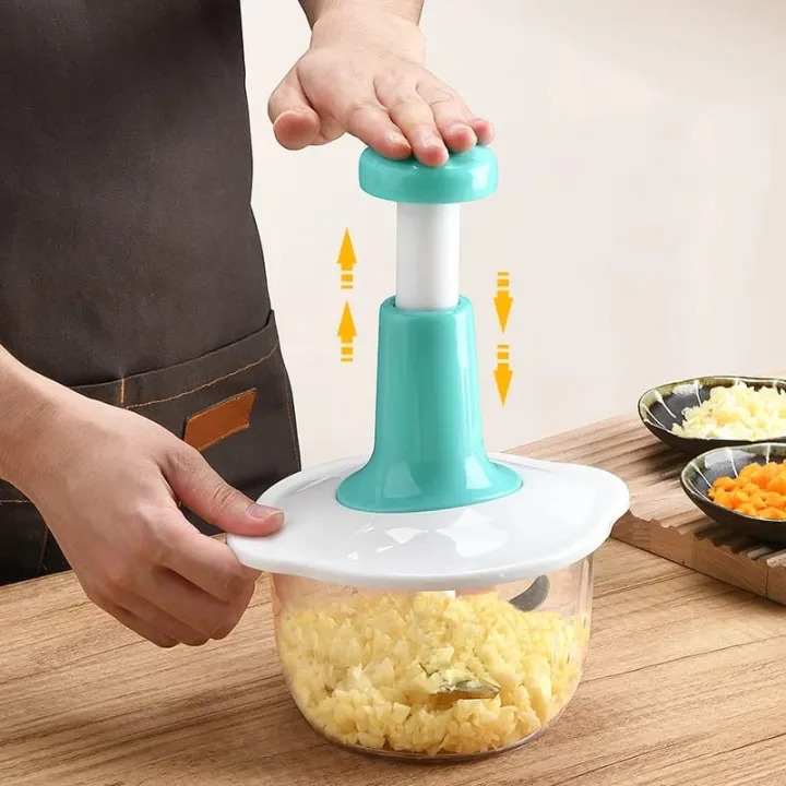 1.5L Manual Push Food Chopper – Multipurpose Kitchen Vegetable Chopper