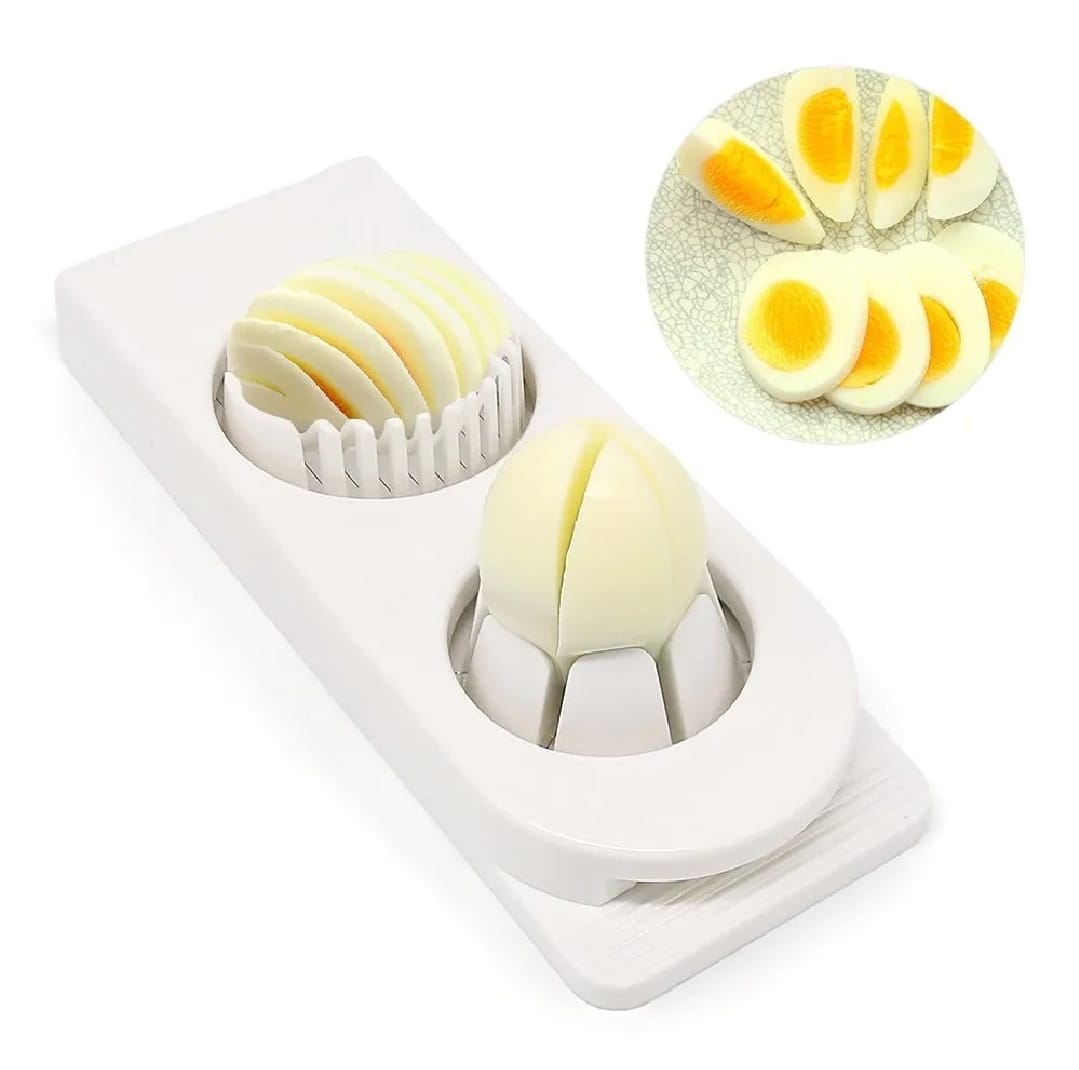 2-in-1 Egg Slicer & Cutter – Stainless Steel Boiled Egg Cutting Tool