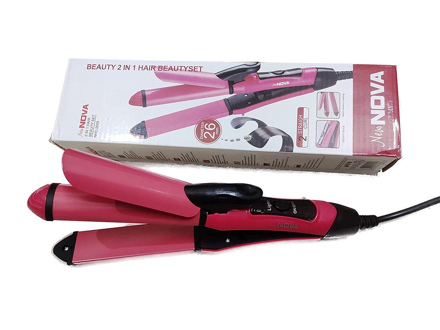 Nova 2-in-1 Hair Straightener & Curler NHC-2009 – Professional Styling Tool