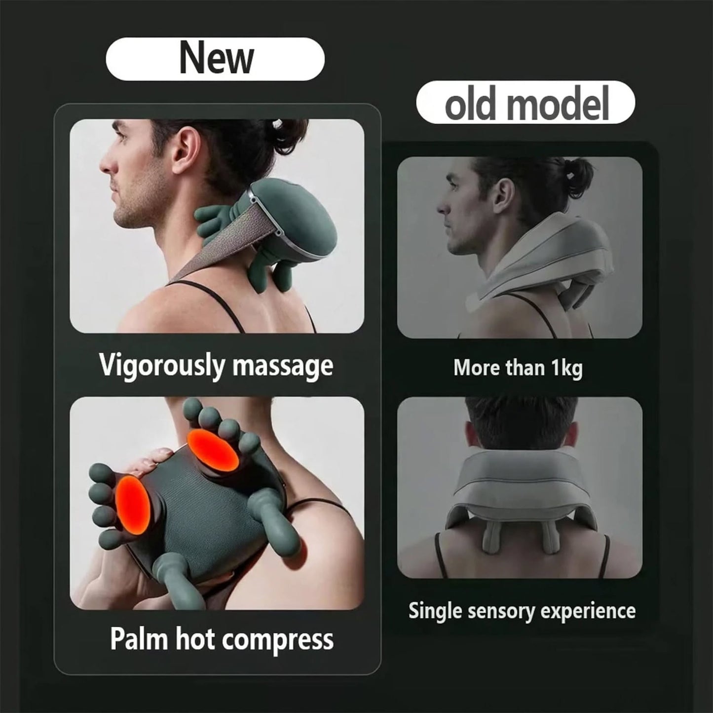 Electric Neck Massager with Heat – Deep Kneading Neck, Shoulder & Back Massager