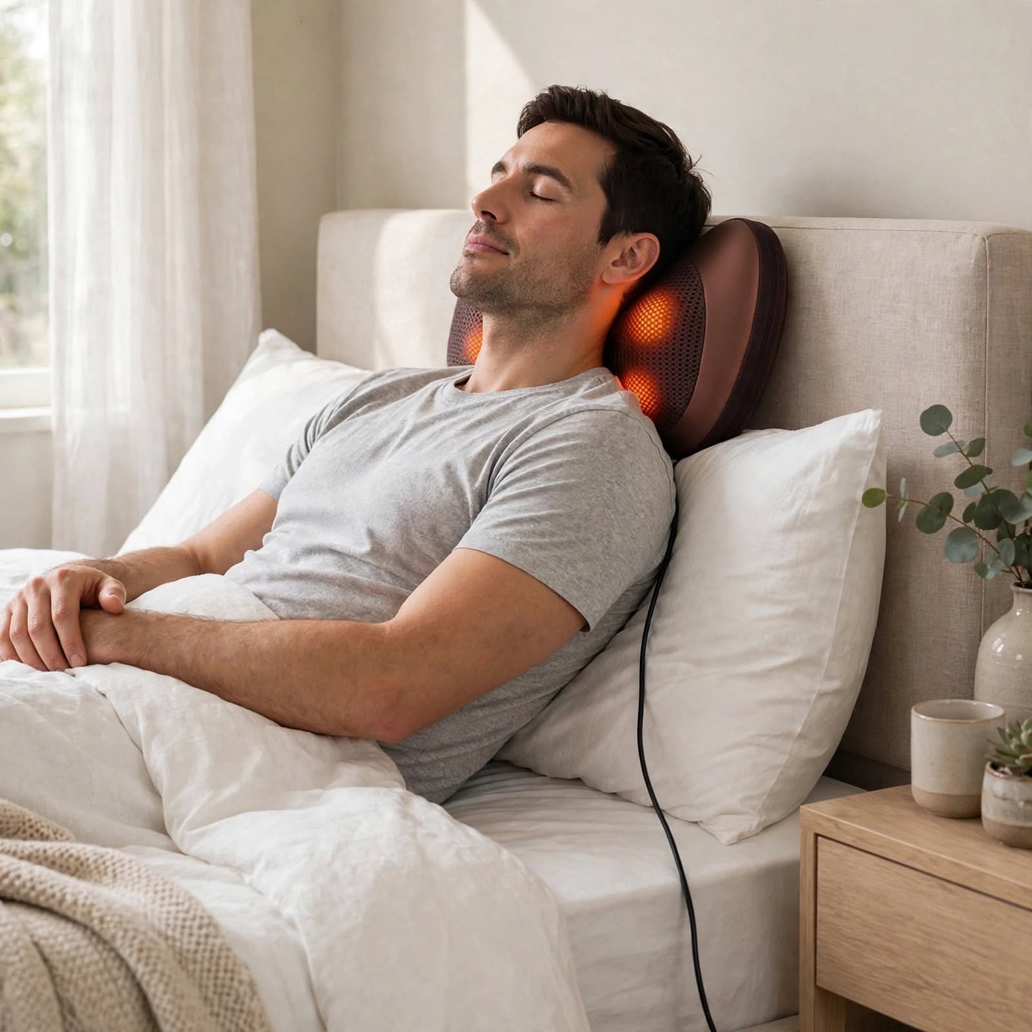 Electric Massage Pillow – Neck, Back & Shoulder Pain Relief with Heat