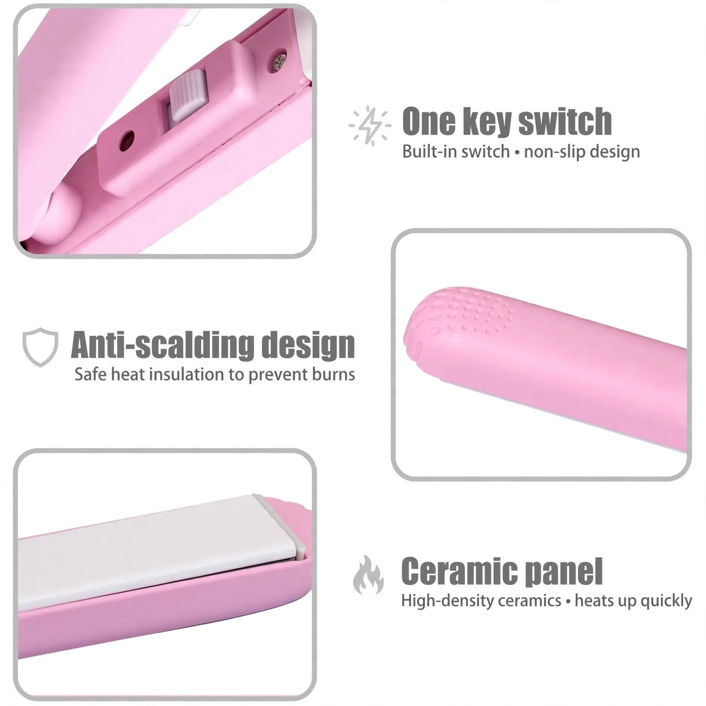Mini Portable Hair Straightener – Smooth, Frizz-Free Hair